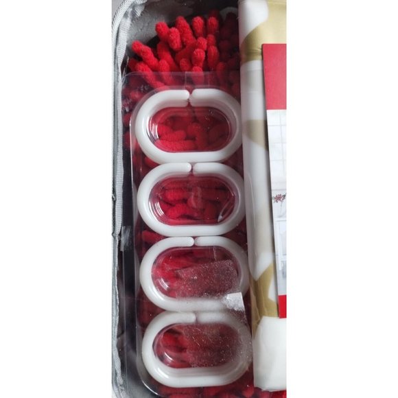 American Tradition 15 PC Holiday Bath Set Shower Curtains/ Mat/Hooks - Picture 5 of 8